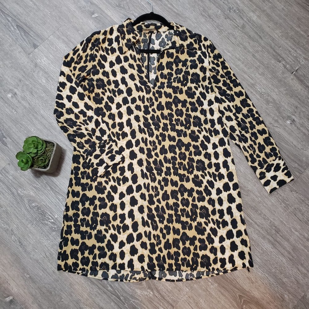 Zara Basic Leopard Print Shift Dress